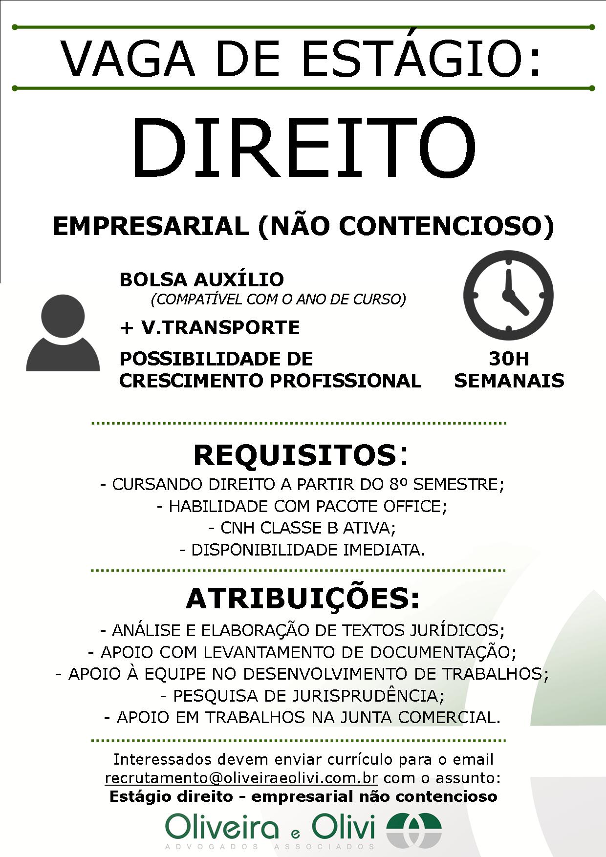 Vaga De Estagio P Direito Empresarial Estagios Vagas Fib Bauru