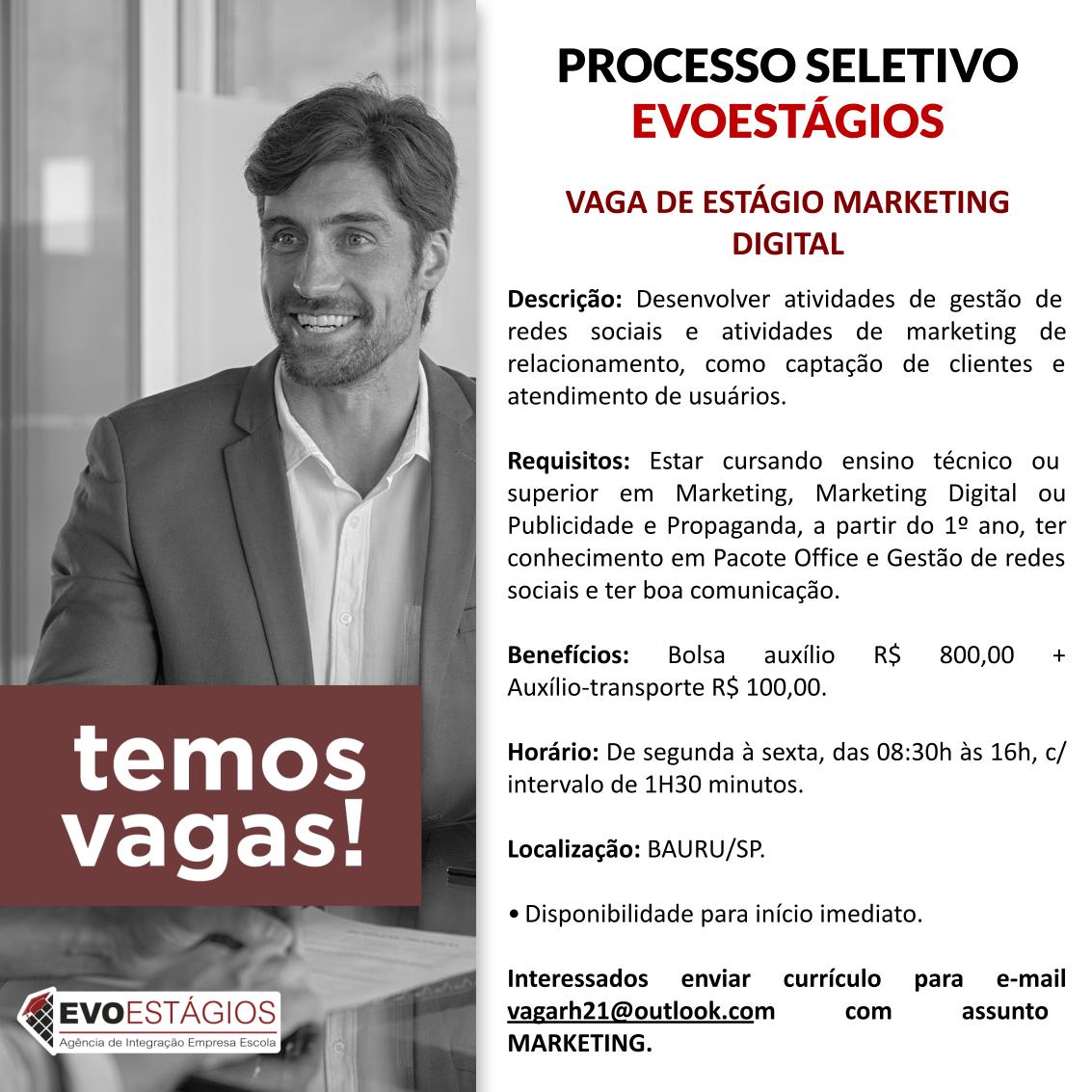 Vaga de gestor de marketing digital - Estágios / Vagas - Faculdades  Integradas de Bauru